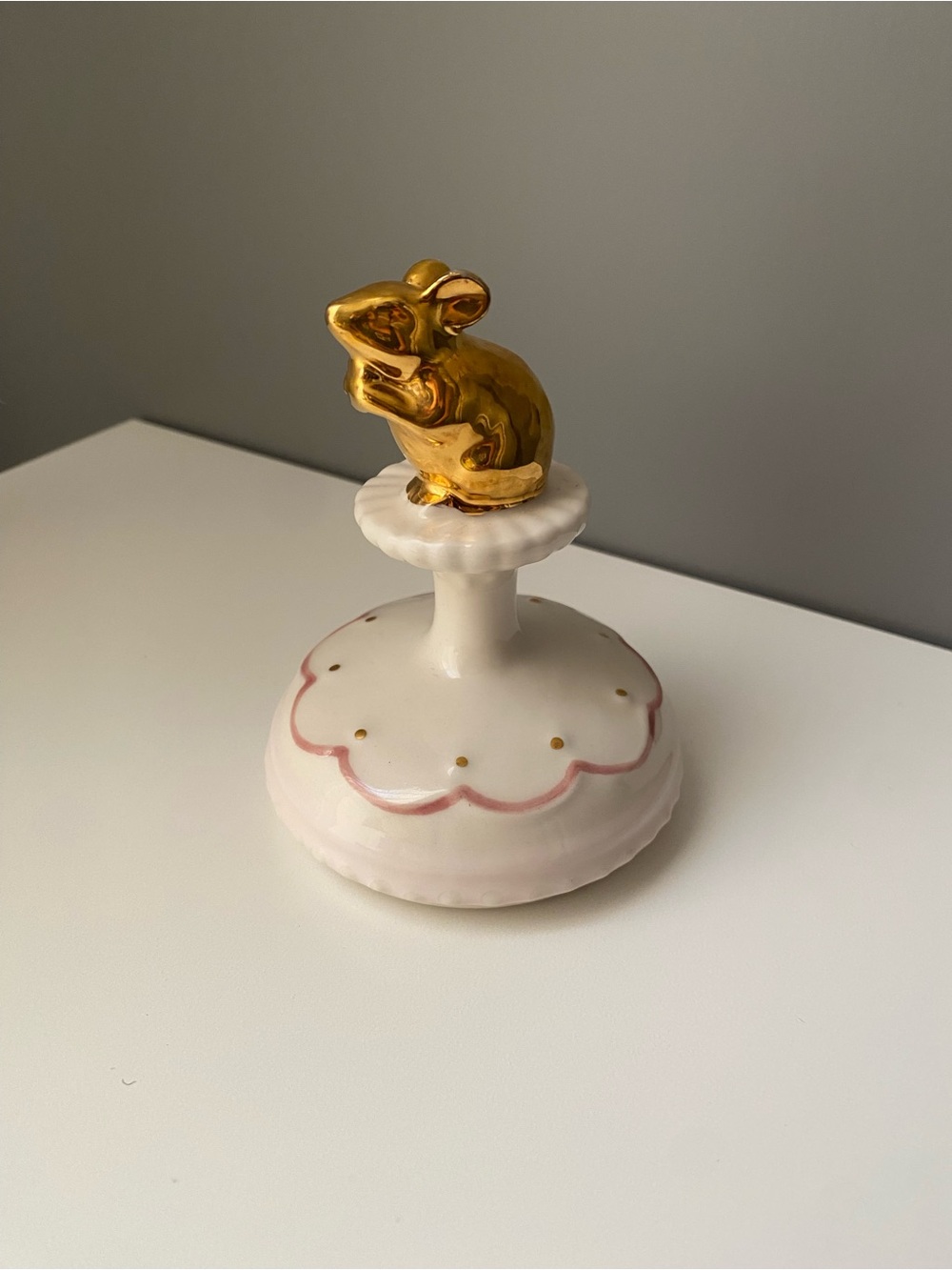 Anthropologie Philomena Gold Mouse Cookie Stamp